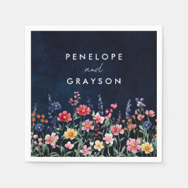 Serviette En Papier Fleur sauvage Rustique Pays Boho Floral Marine Mar