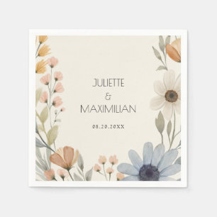 Serviette En Papier Fleur sauvage rustique Wreath Garden Mariage