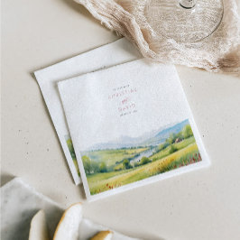 Serviette En Papier Fleur sauvage Terrain Et Montagnes Rustique Mariag