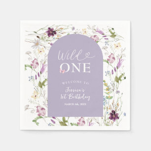 Serviette En Papier Fleur sauvage Wild ONE Papier à papillon