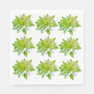 Serviette En Papier Fleur vert vert vert vert pâle marguerite