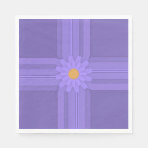 Serviette En Papier Fleur Violette Simple sur Croix Moderne