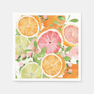 Serviette En Papier Fleur vive et agrumes douche nuptiale