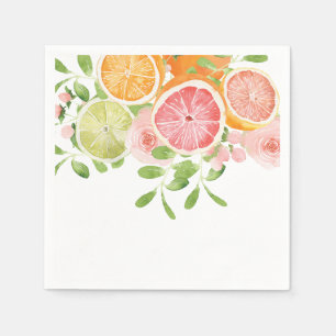 Serviette En Papier Fleur vive et agrumes douche nuptiale