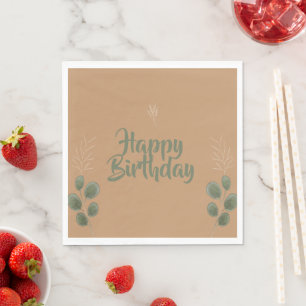 Serviette En Papier Fleurir & Célébrer Fleurs Joyeux Anniversaire