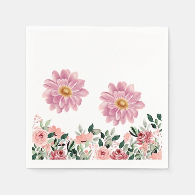 Serviette En Papier Fleurs (Devant)