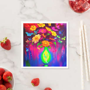 Serviette En Papier Fleurs Ai