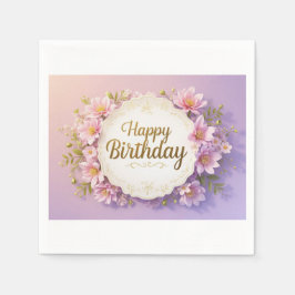 Serviette En Papier Fleurs anniversaire luxueux élégant extravagant