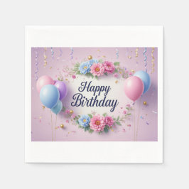 Serviette En Papier Fleurs anniversaire luxueux élégant extravagant