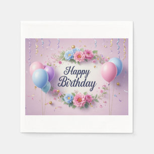 Serviette En Papier Fleurs anniversaire luxueux élégant extravagant