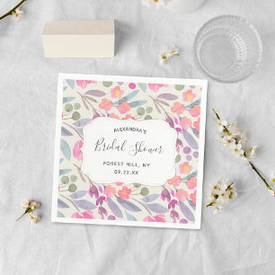 Serviette En Papier Fleurs Aquarelle Envoûtantes   Réception de Mariag