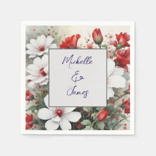 Serviette En Papier Fleurs aquarelles professionnelles tendance modern
