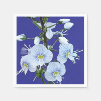 Serviette En Papier Fleurs bleues