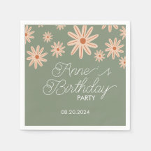 Fleurs Boho simples Tous les âges Anniversaire