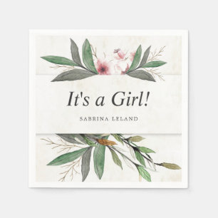 Serviette En Papier Fleurs botaniques classiques en aquarelle