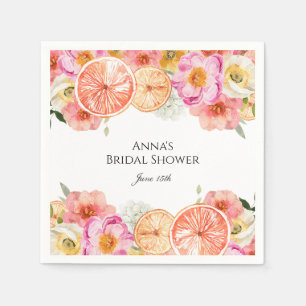 Serviette En Papier Fleurs Citron Roses 