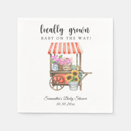 Serviette En Papier Fleurs cultivées localement Baby shower du marché 