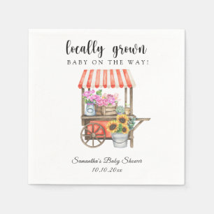 Serviette En Papier Fleurs cultivées localement Baby shower du marché 
