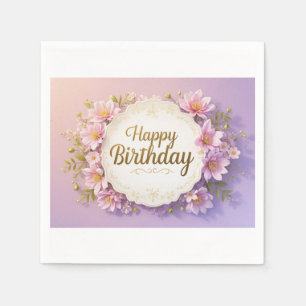 Serviette En Papier Fleurs d'anniversaire luxueuses élégantes extravag
