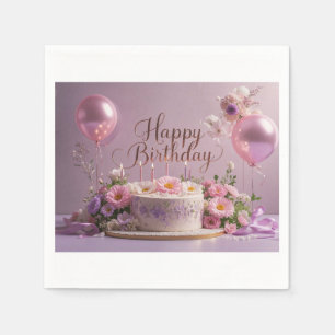 Serviette En Papier Fleurs d'anniversaire luxueuses élégantes extravag