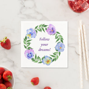 Serviette En Papier Fleurs d'aquarelle romantique mignonnes serviettes
