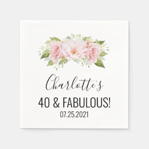 Serviette En Papier Fleurs d'aquarelle rose vif 40 & Fabuleux