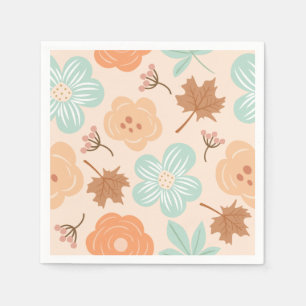 Serviette En Papier Fleurs d'Automne