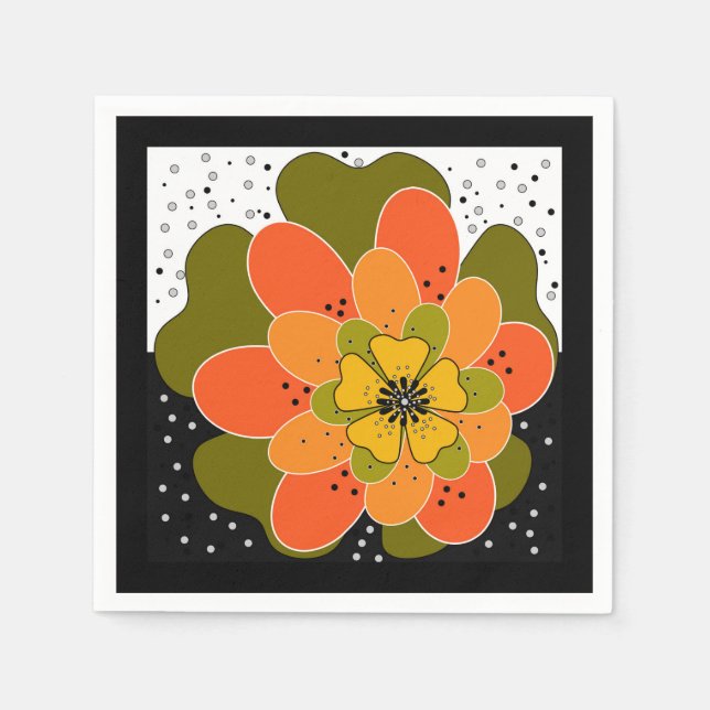 Serviette En Papier Fleurs d'automne, automne, fleur, projecteur d'ill (Devant)
