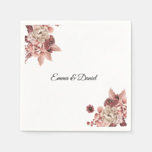 Serviette En Papier Fleurs d'automne rustiques Aquarelle