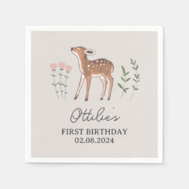 Serviette En Papier Fleurs de bois Fleurs de bois Anniversaire