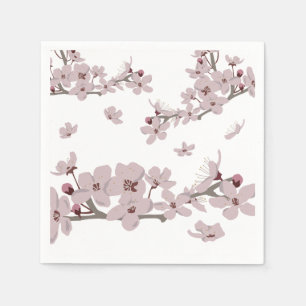 Serviette En Papier Fleurs de cerisier en fleurs flottantes