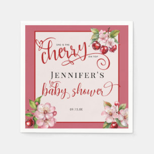 Serviette En Papier Fleurs de cerisiers Baby shower rose fille