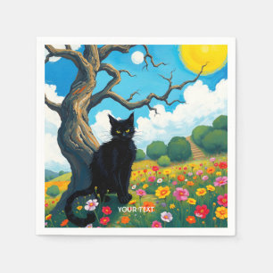 Serviette En Papier Fleurs de chats en Imaginaire