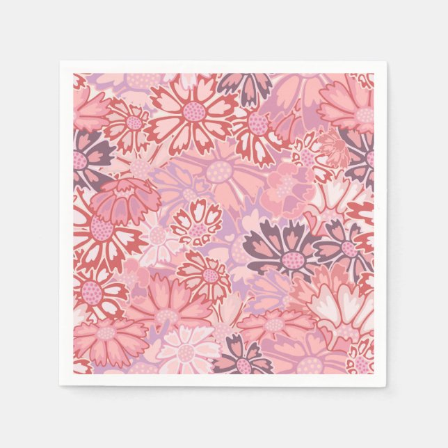 Serviette En Papier Fleurs de cosmos (Devant)