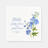 Fleurs de Delphinium bleu aquarelle art mariage