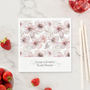 Serviette En Papier Fleurs de Hibiscus Rose Mariage