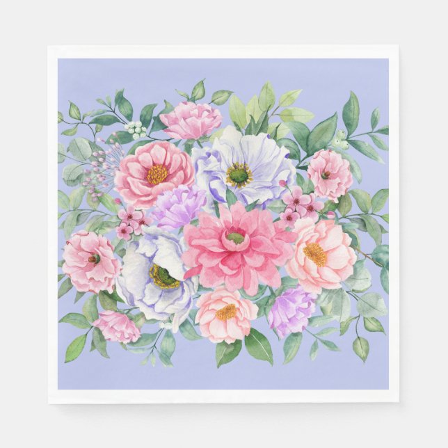 Serviette En Papier Fleurs de Jardin d'été délicieuses (Devant)
