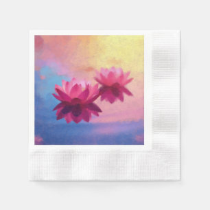 Serviette En Papier Fleurs de Lotus Abstraites colorées et vives Moder