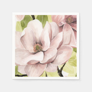 Serviette En Papier Fleurs de Magnolia rousses