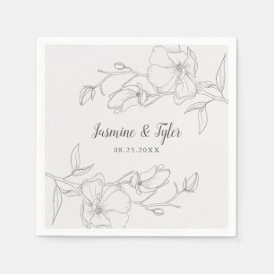 Serviette En Papier Fleurs de Magnolia rustique Mariage d'été