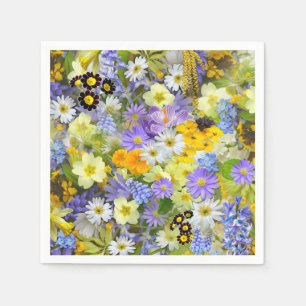 Serviette En Papier Fleurs de marguerite, de primevère, de jonquille