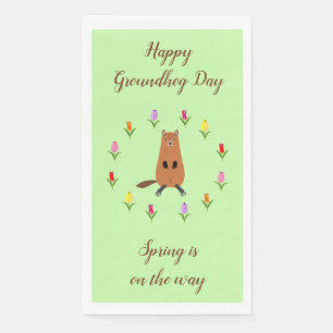 Serviette En Papier Fleurs de marmotte et de tulipe sur mesure