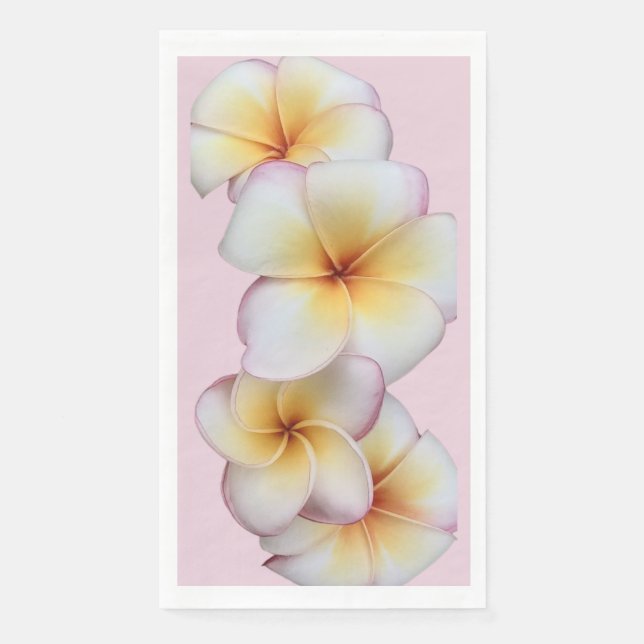 Serviette En Papier Fleurs de Plumeria  (Devant)