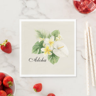 Serviette En Papier Fleurs de Plumeria Tropicales Aloha