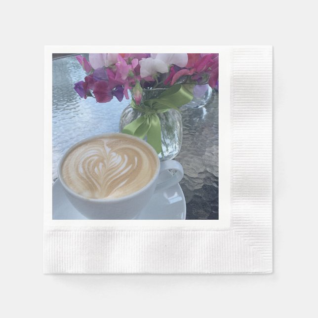 Serviette En Papier Fleurs de pois fin et doux (Devant)