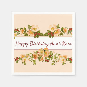 Serviette En Papier Fleurs de pomme et baies Feminine