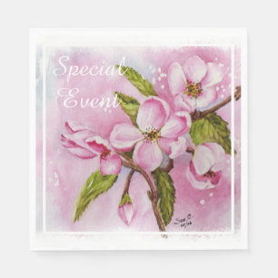 Serviette En Papier Fleurs de pommier roses