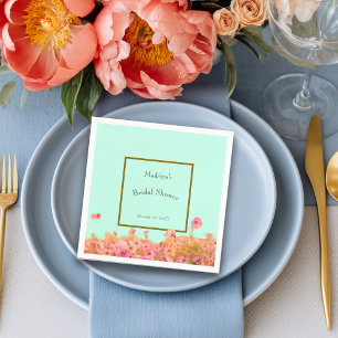 Serviette En Papier Fleurs de Prairie pour Mariage ou Événement