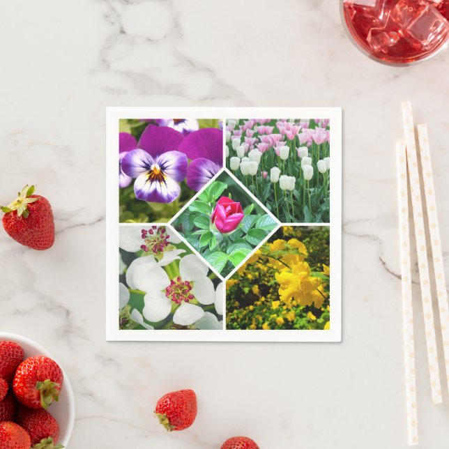 Serviette En Papier Fleurs de printemps (En situation)