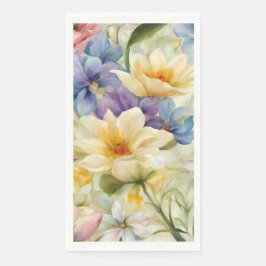 Serviette En Papier Fleurs De Printemps Sophistiquées. Peinture